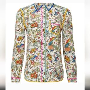 Tory Burch Contrast Binding print blouse